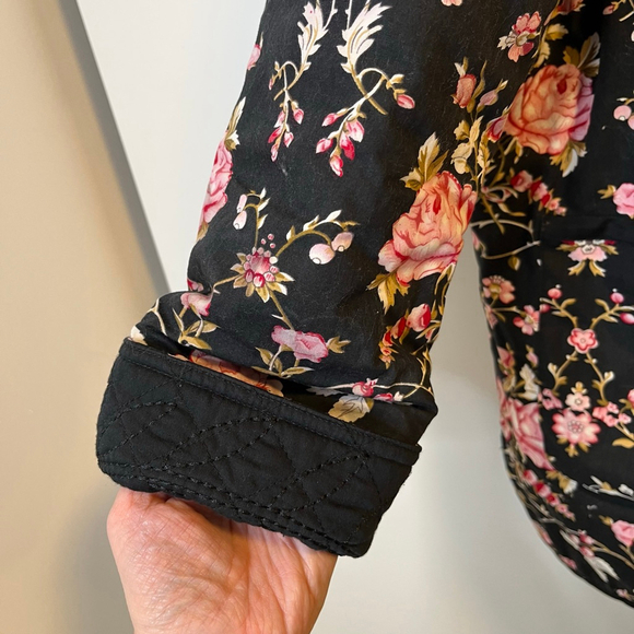 Vintage Reversible Quilted Barn Coat Cottagecore Barbour Style 90s Y2K fits M–XL - Picture 12 of 15